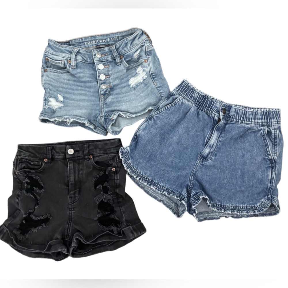 American Eagle Denim Shorts Bundle – Blue Black – 0